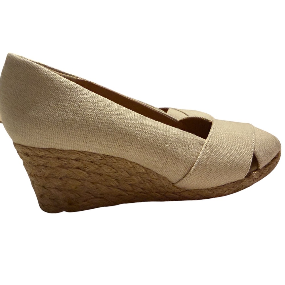 Adrienne Vittadini Bailee Beige Canvas Espadrille Wedge Sandals Womens 6.5M - Picture 12 of 12